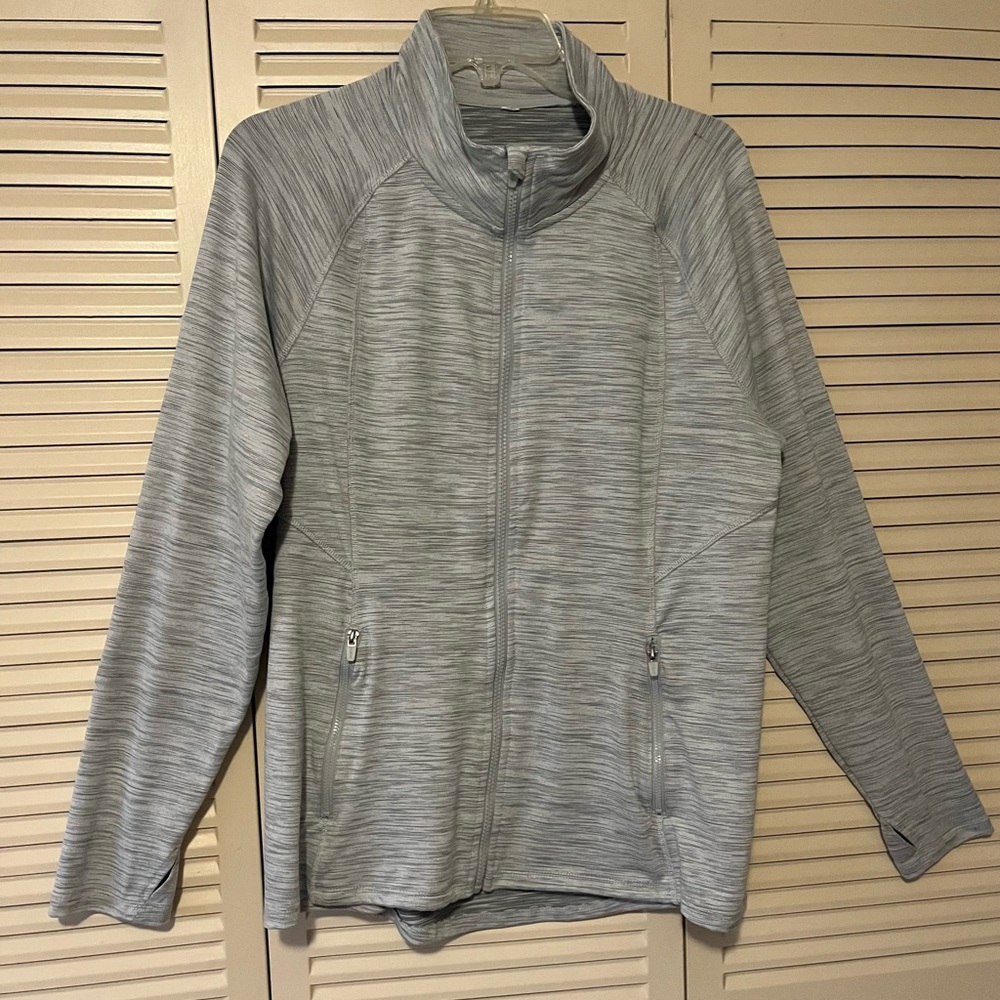 RBX NWOT Ladies Size XL Full Zip Athletic Jacket in Gray/Black multi